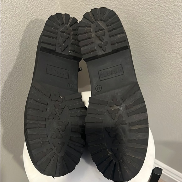 Divided Black Chunky Lace-Up Boots NWOT - Picture 4 of 4